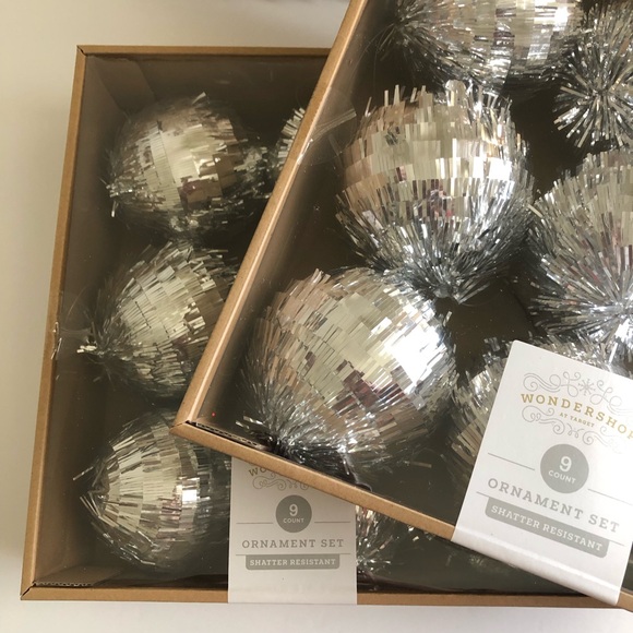 Wondershop Other - Tinsel Ball Silver Ornament sets